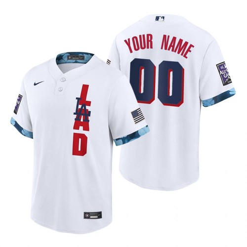 Men's Los Angeles Dodgers Customized 2021 White All-Star Cool Base Stitched MLB Jersey